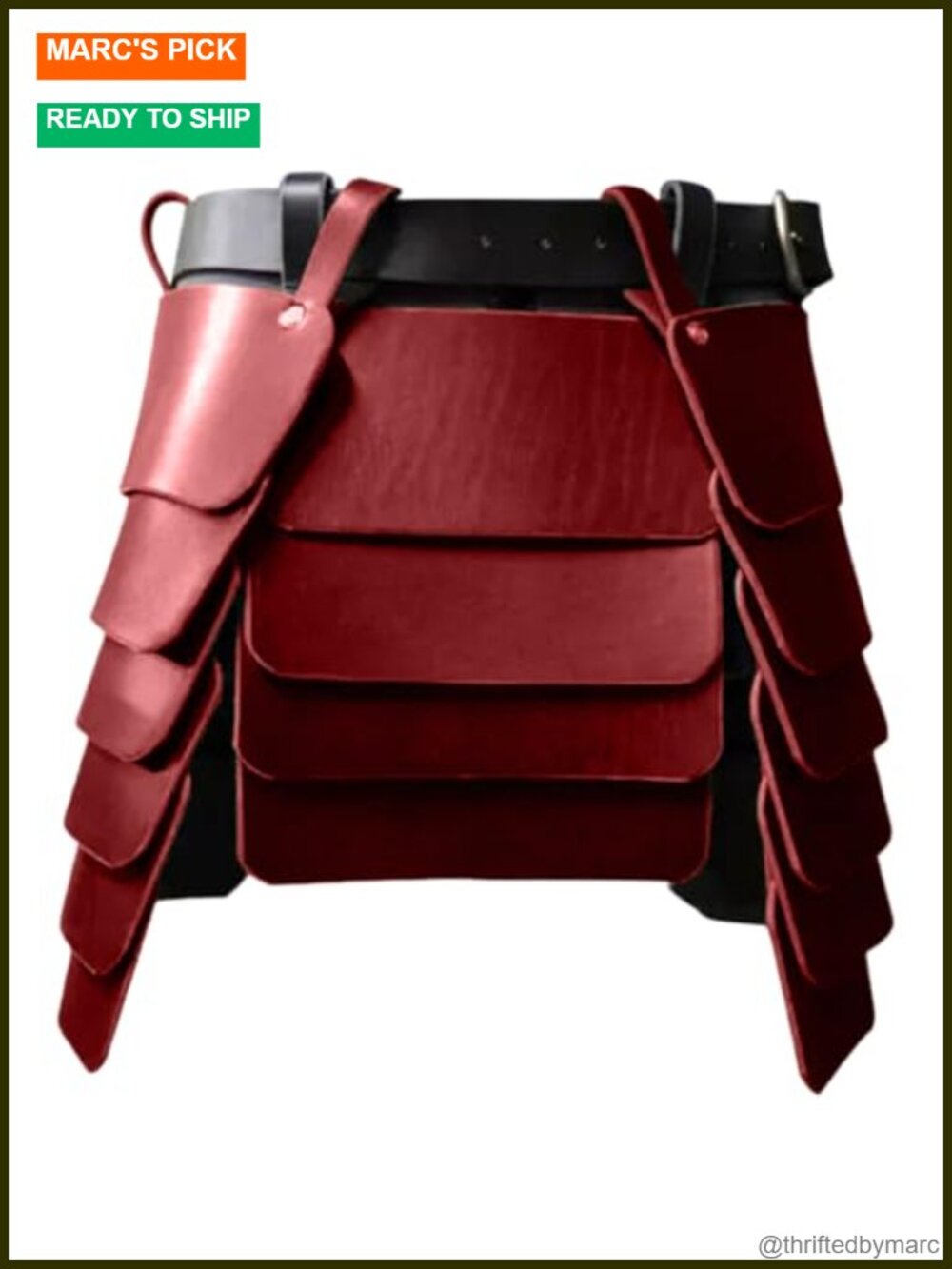 PU Leather Mercenary Knights Skirt Retro Three-Sided Thigh Armor Medieval